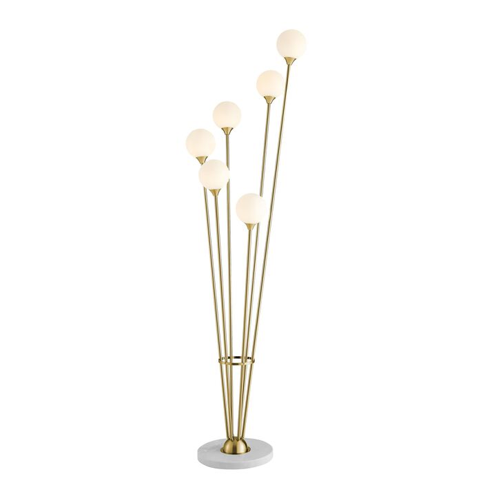 Anechdoche Floor Lamp Gold and White Metal LED Light