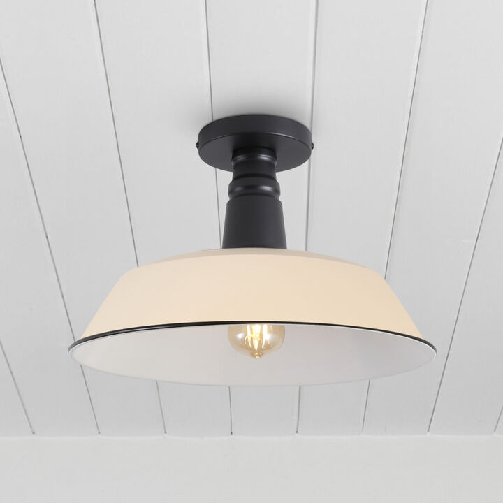Camila Classic Industrial Indoor/Outdoor Iron LED Semi Flush Mount