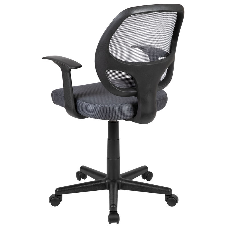 Flash Fundamentals Mid-Back Black Mesh Swivel Ergonomic Task Office Chair with Arms image number 7