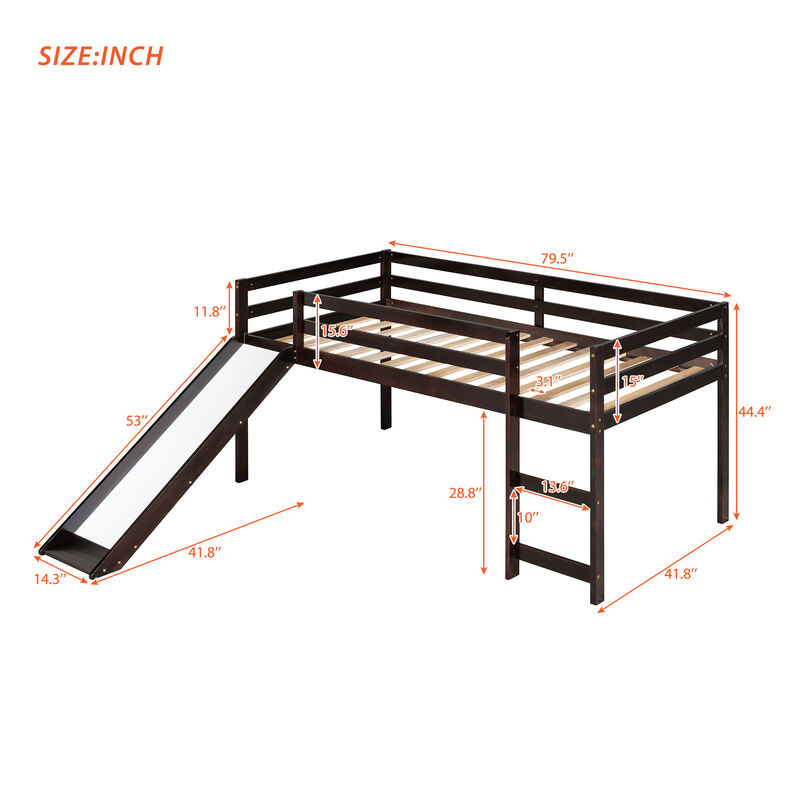 Merax Loft Bed with Slide image number 7