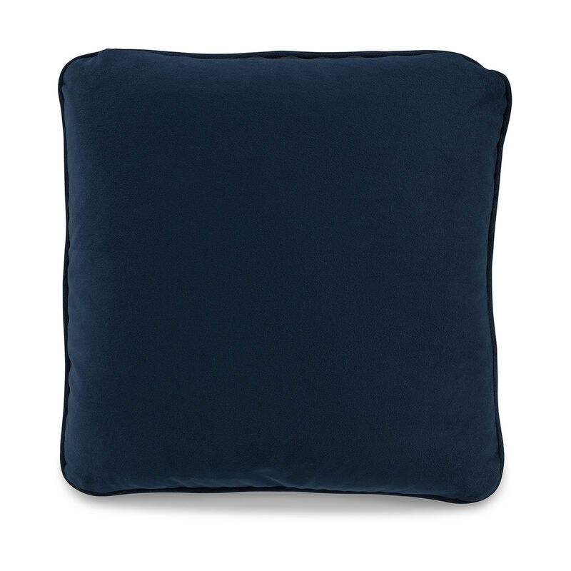 Wali Square Accent Throw Pillow, 20 Inch, Feather Fill, Blue Polyester - Benzara