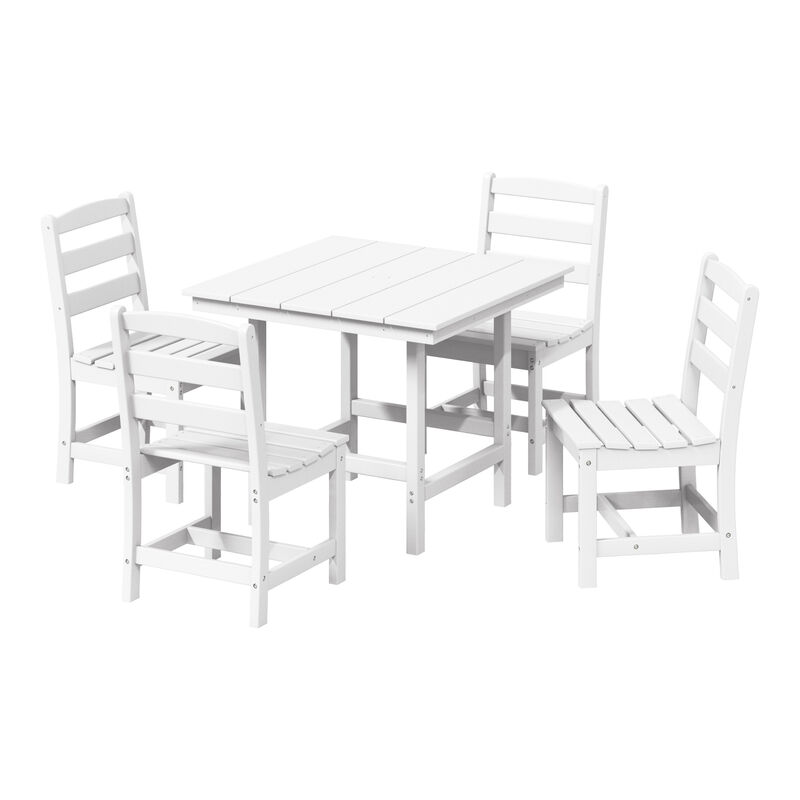 WestinTrends 5-Piece HDPE Outdoor Square Patio Dining Table Set with Armless Side Chairs image number 0