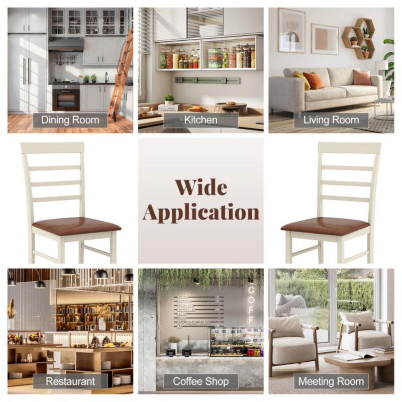 Hivvago PU Leather Upholstered Armless Wooden Dining Chair Set of 2