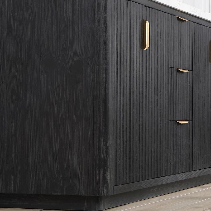 Vinnova Design Free-standing Double Bathroom Vanity with Composite top in Lightning White