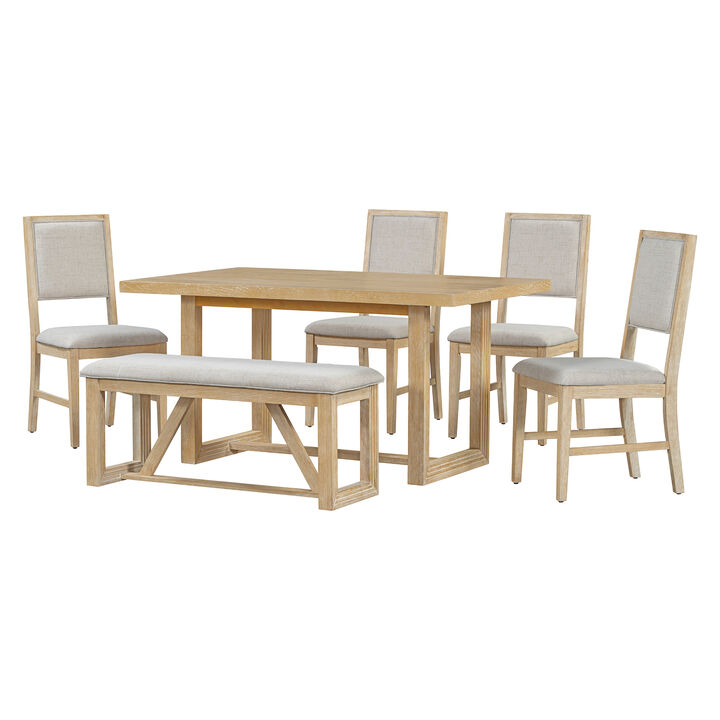 Merax 6-Piece Retro Wood Dining Set