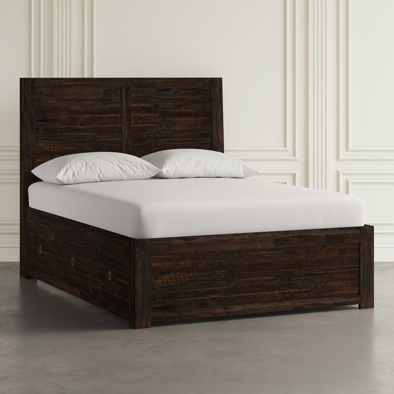 Jofran Kona Grove Distressed Rustic Solid Acacia King Storage Bed