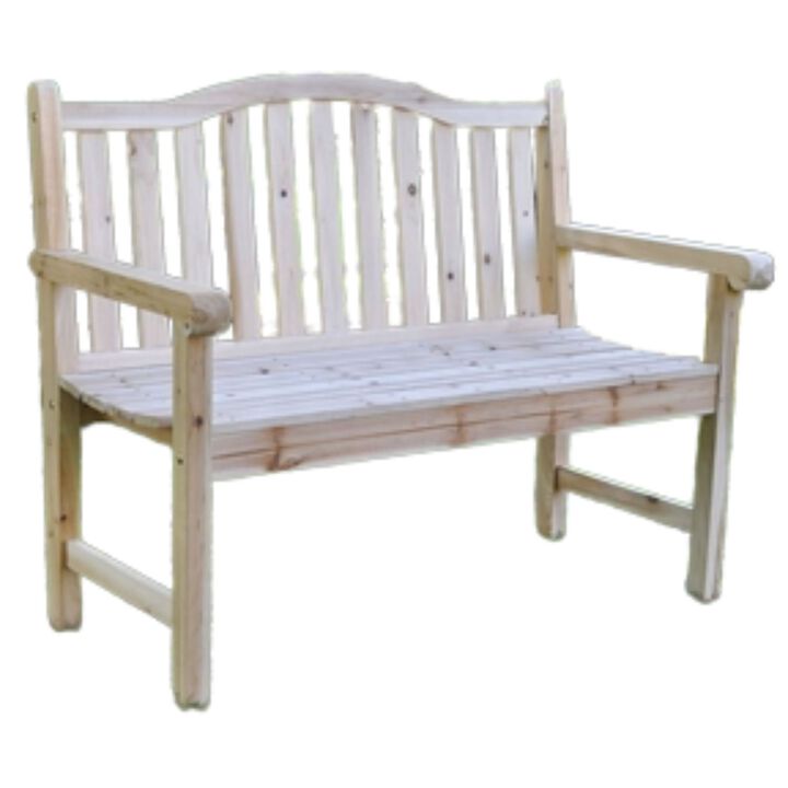 Hivvago Outdoor Cedar Wood Garden Bench in Natural with 475lbs. Weight Limit