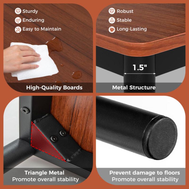 Hivvago 5 Pieces Industrial Dining Table Set with Counter Height Table and 4 Bar Stools