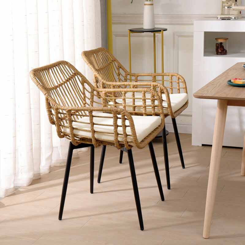 Set of 2 Chairs with Metal Legs