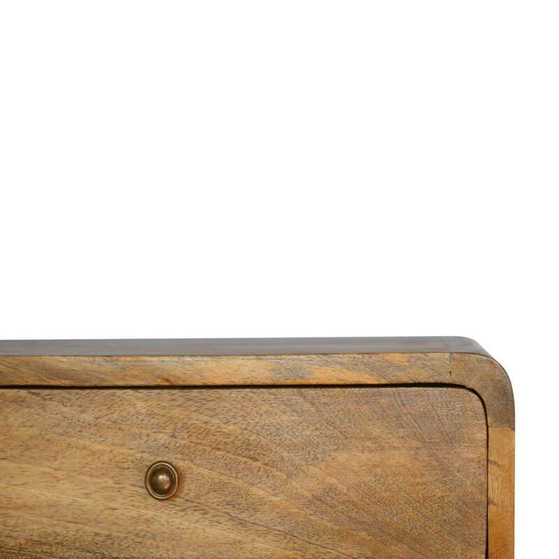 Floating Curve Open Slot 1 Drawer Solid Wood NightStand