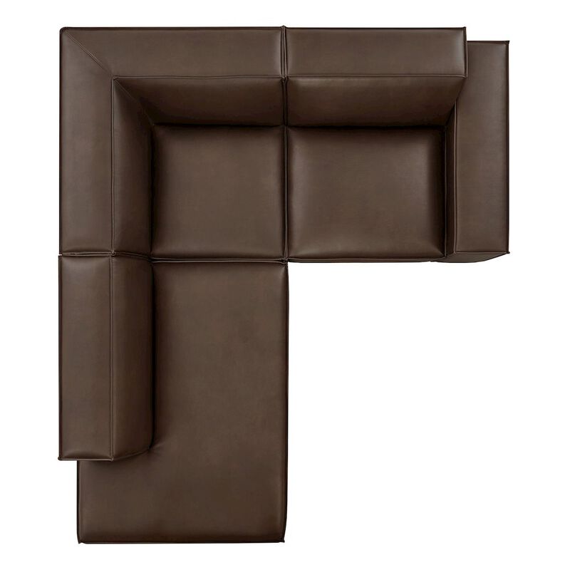 Restore 3-Piece Vegan Leather Modular L-Shaped Sectional Sofa image number 6