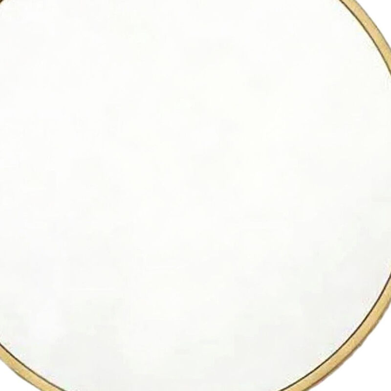 HomeRoots 20" Gold Aluminum Round Framed Accent Mirror image number 2