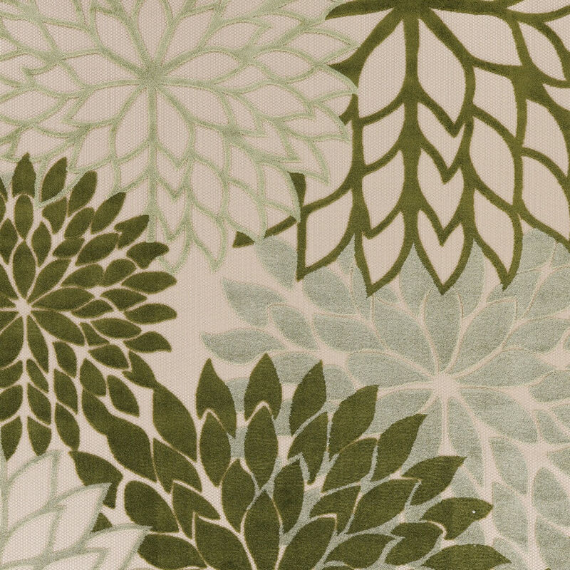 HomeRoots 12' X 15' Ivory And Green Floral Indoor Outdoor Area Rug image number 2