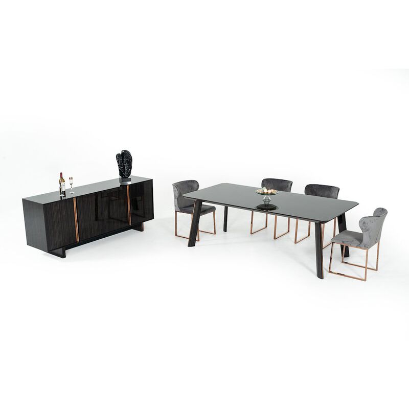 Modrest Chadwick Modern Ebony & Rosegold Dining Table