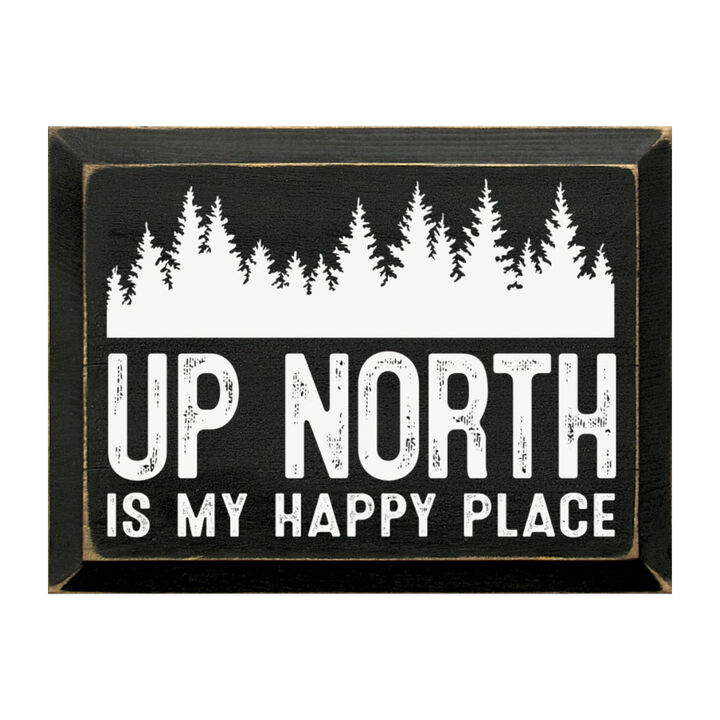 Up North Is My Happy Place Farmhouse Wood Wall Hanging Decor