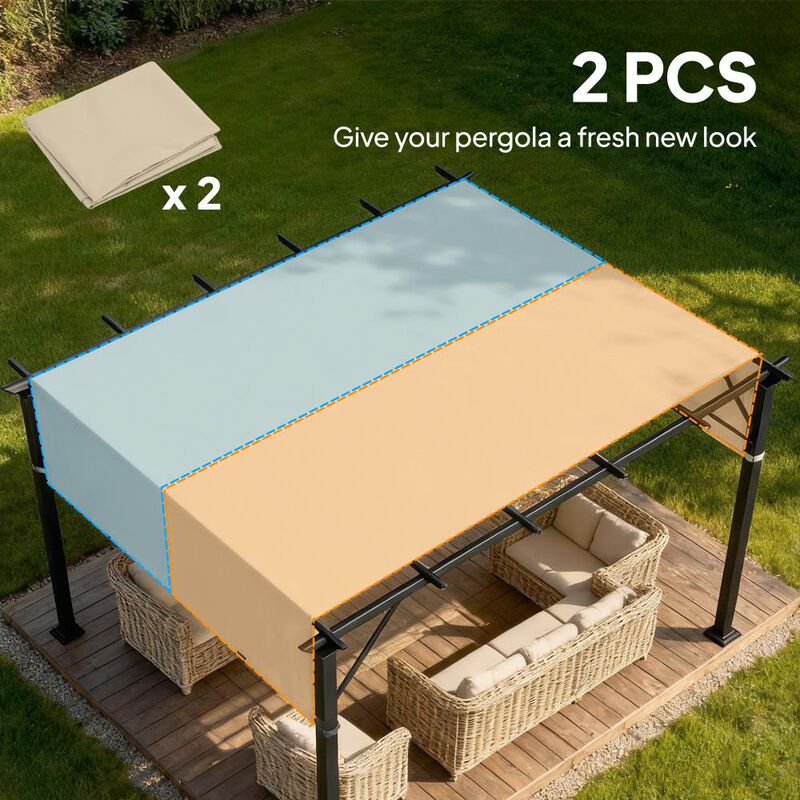 Hivvago 2 Pcs Pergola Shade Cover for 10x12 Pergola image number 3