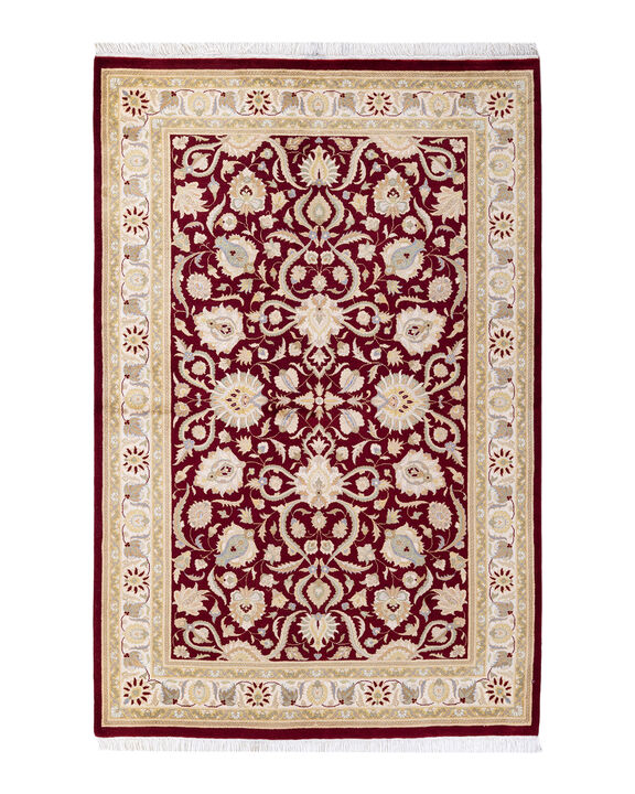 Mogul, One-of-a-Kind Hand-Knotted Area Rug  - Red, 4' 2" x 5' 10"