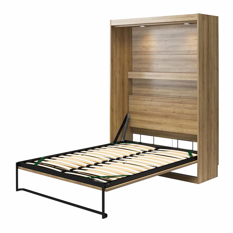 Impressions Queen Wall Bed with Shelf & Touch-Sensor LED Lighting