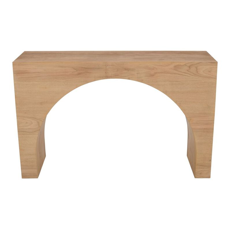 Jofran Archimedes 48 Arched Wood Modern Rustic Sofa Console Table
