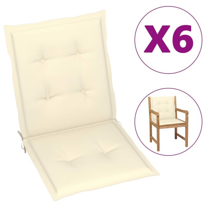 vidaXL Garden Chair Cushions 6 pcs Cream 39.4"x19.7"x1.6"