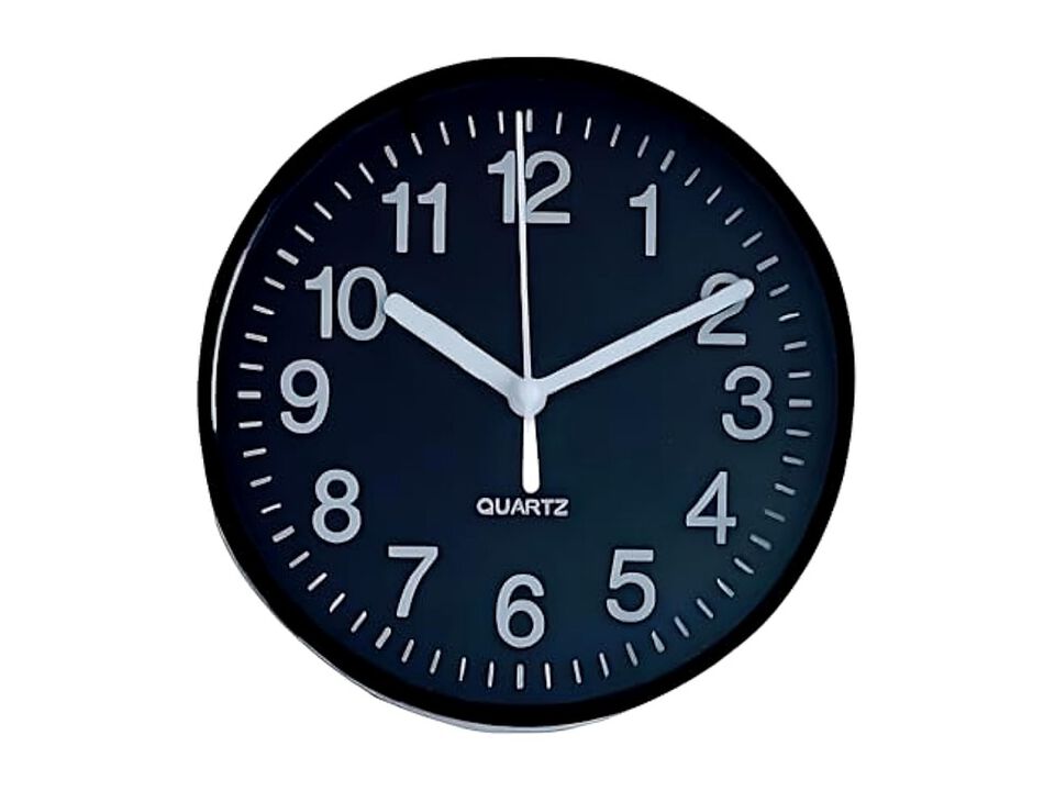 Black Rounded Traditional Timepiece Adds Wall Clock 7 Inch Home Decor