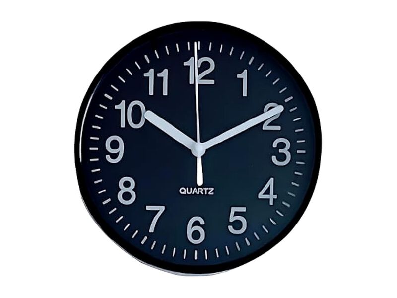 Black Rounded Traditional Timepiece Adds Wall Clock 7 Inch Home Decor image number 0