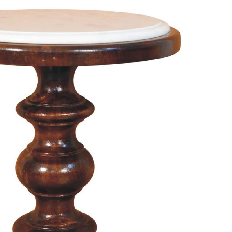 Artisan Furniture Solid Wood Bellmont Marble-Top Side Table image number 4