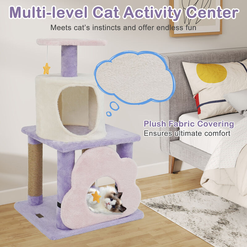 Modern 31.5" Multi-Level Cat Tree Tower for Kittens image number 7