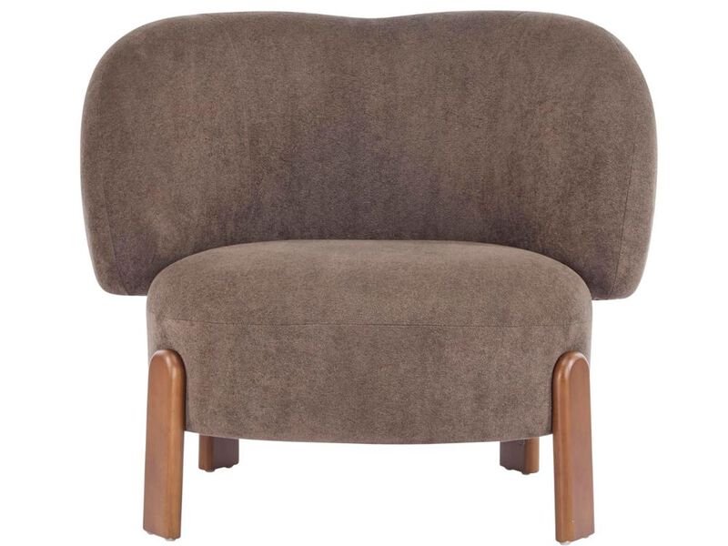 Accent Chair &ndash; Dark Brown Lily Wingback Armchair with Cushion & Solid Wood Frame image number 0