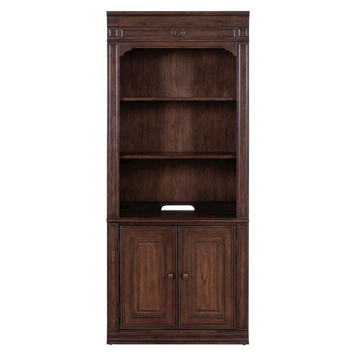 Liberty Furniture 2 Pc Set of Bookcases Home Office Adjustable Shelves Display with Storage