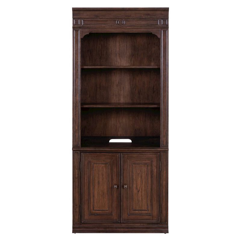 Liberty Furniture 2 Pc Set of Bookcases Home Office Adjustable Shelves Display with Storage image number 0