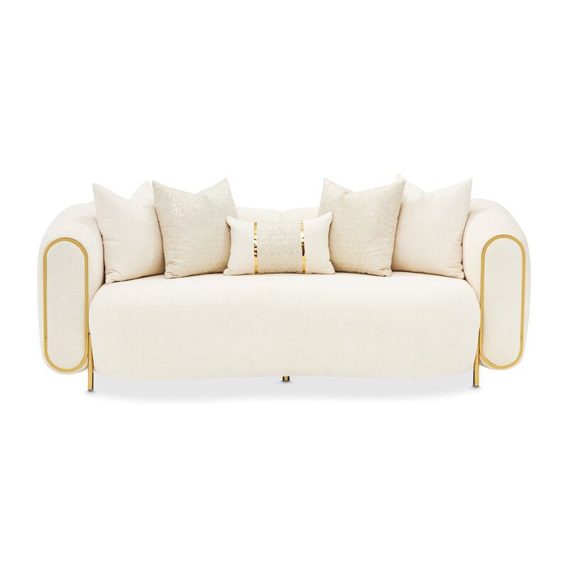 Michael Amini Sassani Loveseat - Crepe/Gold image number 2