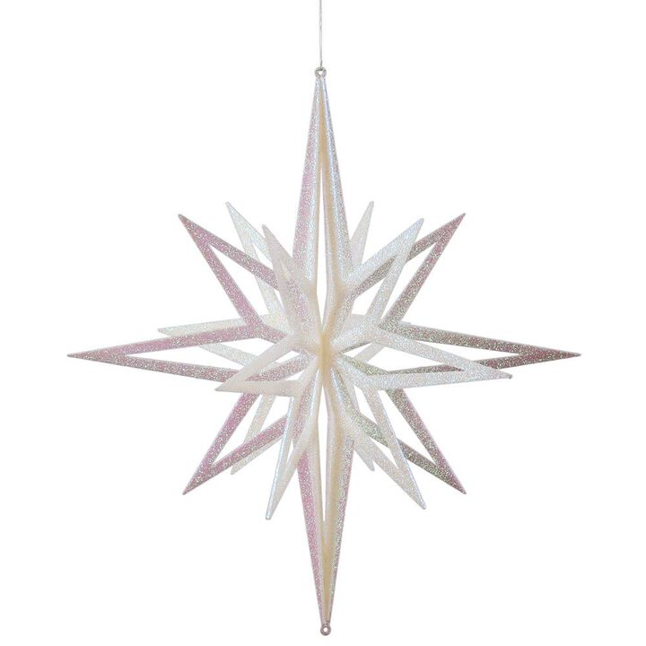 Vickerman 24" White Iridescent Star Christmas Ornament