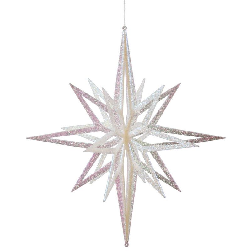 Vickerman 24" White Iridescent Star Christmas Ornament image number 0