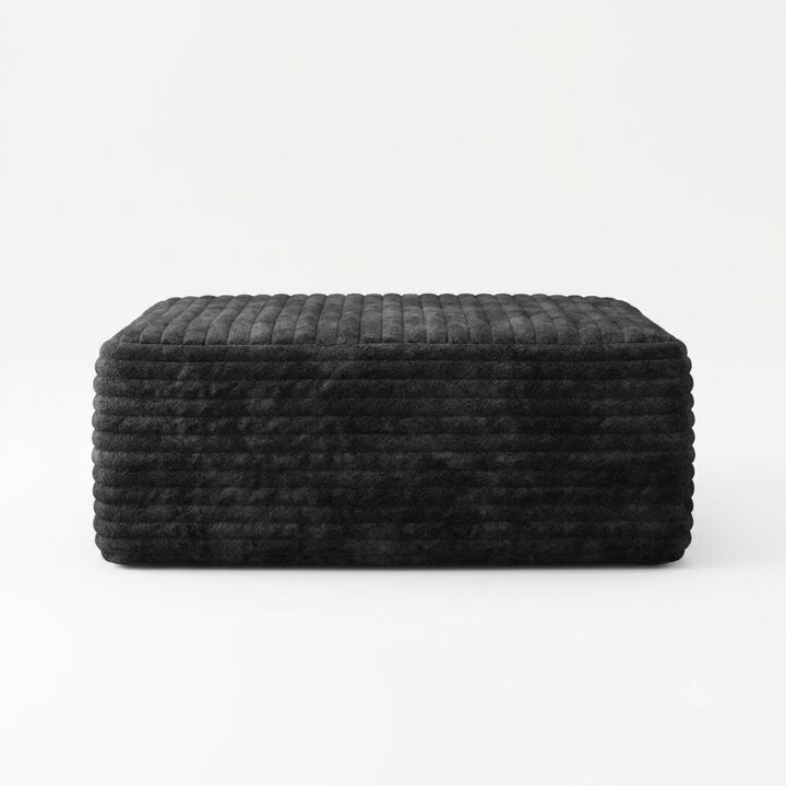 Whisen Twin Size Foam Ottoman, No Assembly Required, Modern Footrest Stool for Living Room