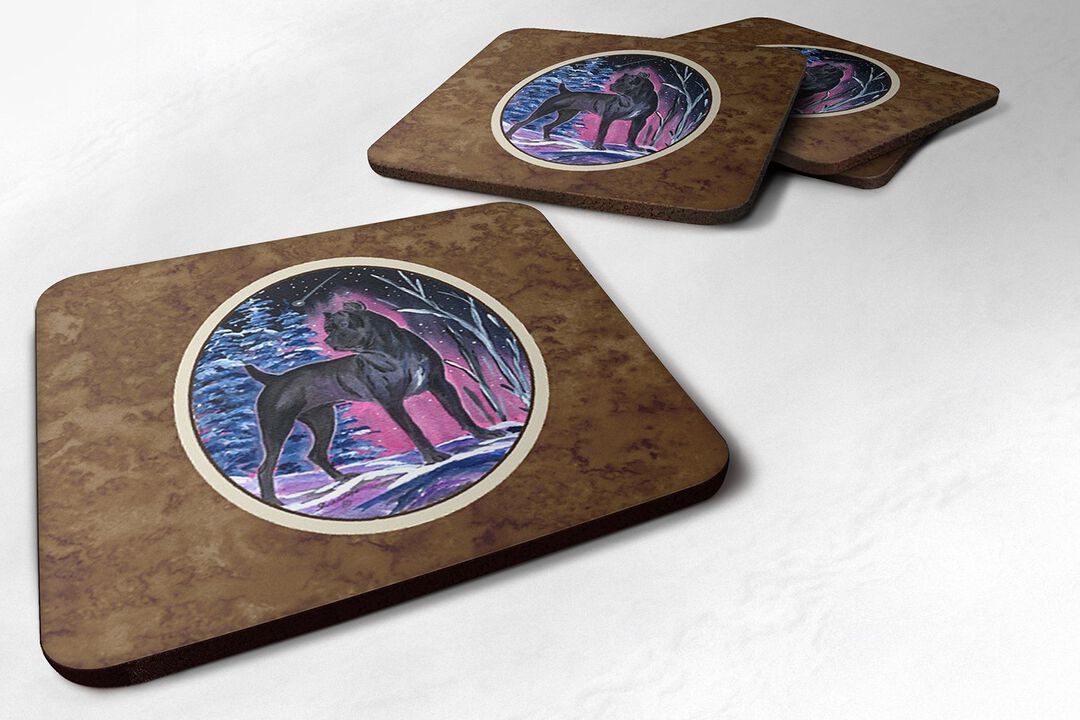 Caroline's Treasures SS8410FC Starry Night Cane Corso Foam Coasters Set of 4 (Set of 4), 3.5 H x 3.5 W, Multicolor