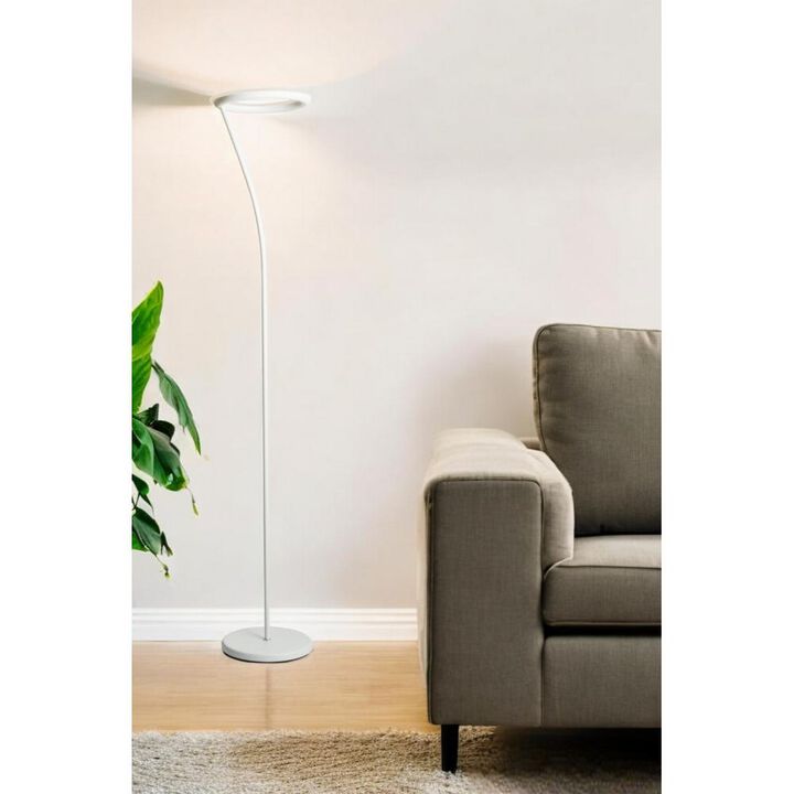 Hivvago 73" White LED Torchiere Floor Lamp With White