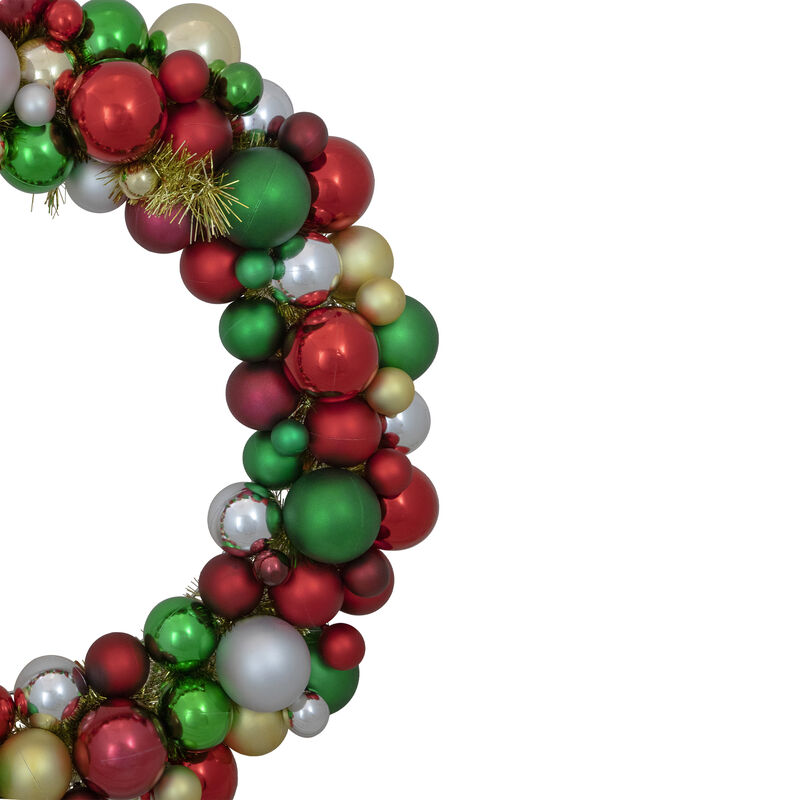 Traditional Colors 2-Finish Shatterproof Ball Christmas Wreath  36-Inch image number 2