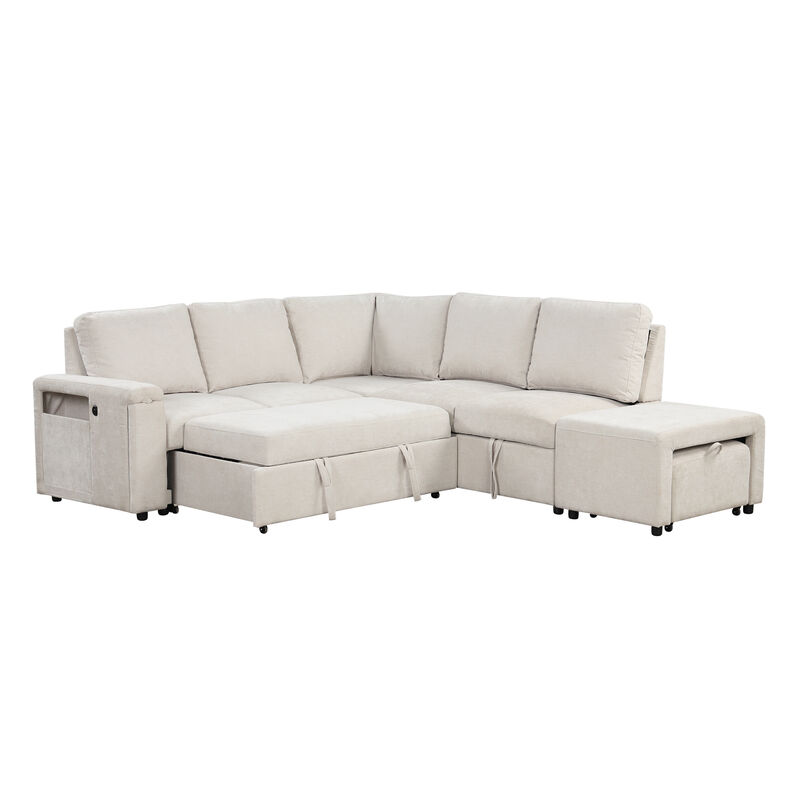 Merax  L-shaped Padded Modular Sofa with Storage