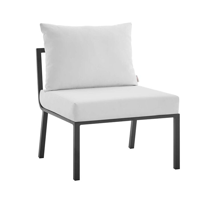 Modway Riverside Outdoor Furniture, Armless Chair, Gray White