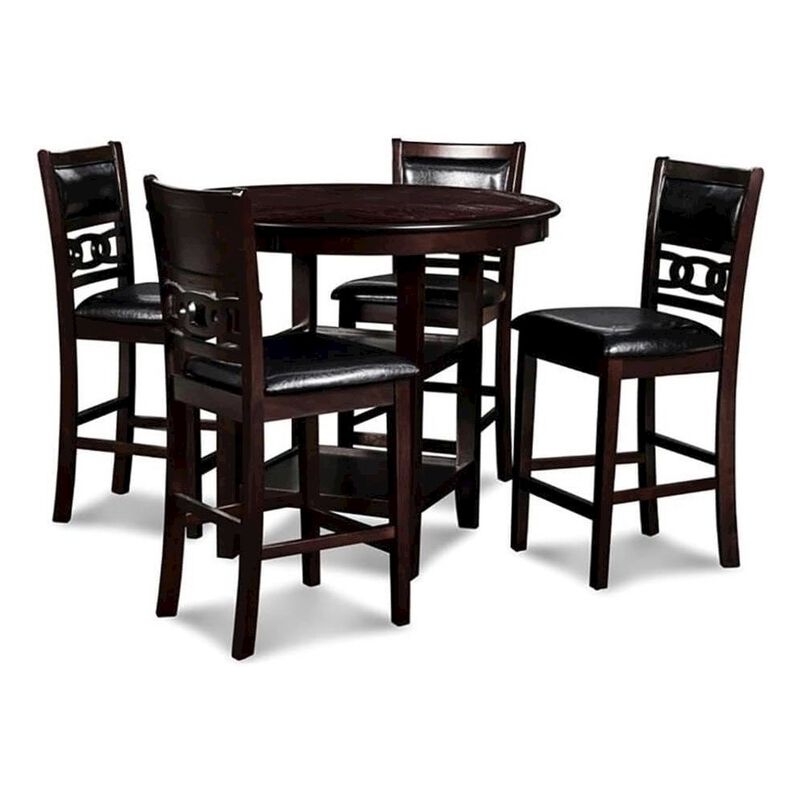 5-Piece Transitional Gray Wood Dining Set with Chairs for Modern Homes image number 4