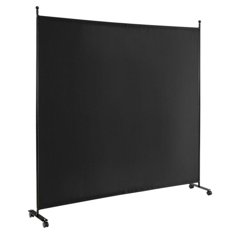 Hivvago 6 Feet Single Panel Rolling Room Divider with Smooth Wheels