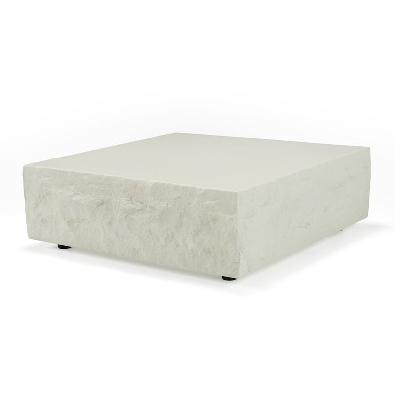 Modrest Quarry - Modern Off-White Square Coffee Table