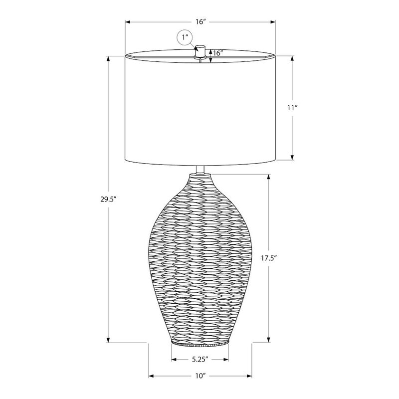 Lighting, 30"H, Natural Rattan, Beige Shade, Transitional