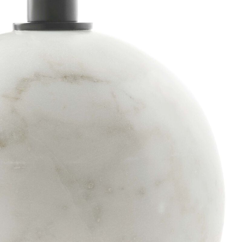 Aliza Round White Marble Side Table image number 7