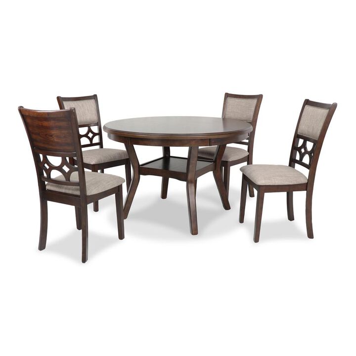 New Classic Furniture Furniture Mitchell 5-Piece Transitional Wood Dining Set in Cherry