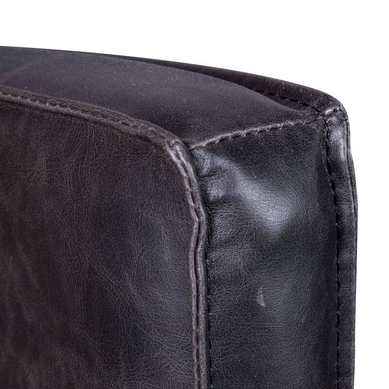 World Interiors Aven Armchair in Black Leather with Dark Legs image number 5