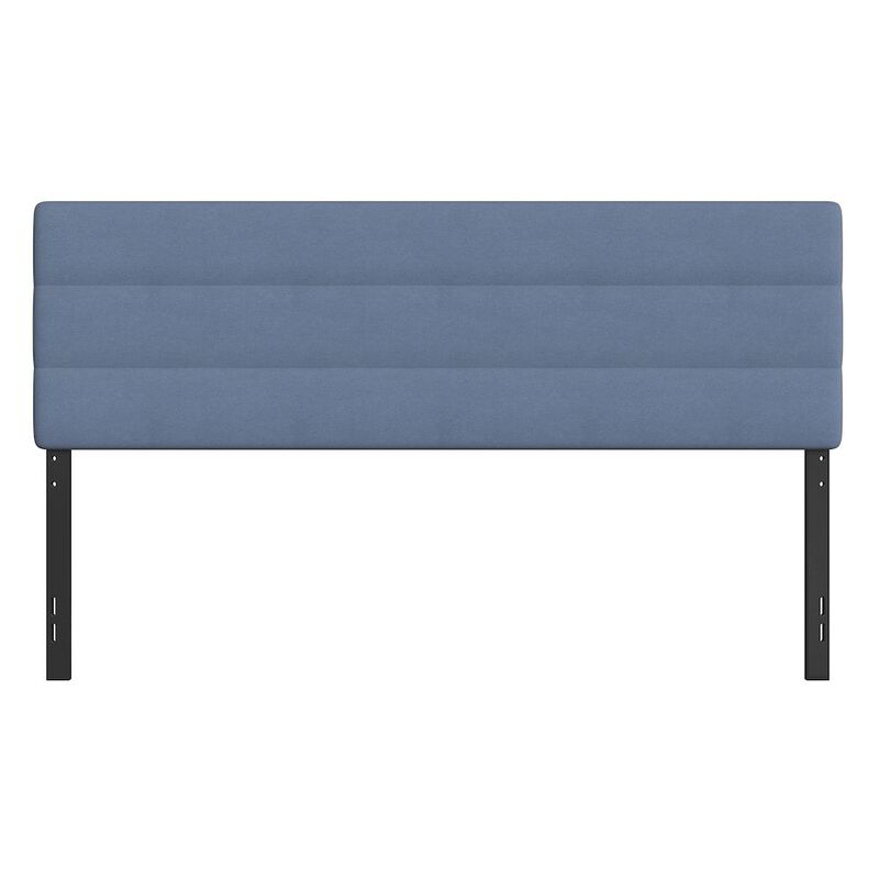 Flash Furniture King Channel Stitched Fabric Upholstered Headboard, from 44.5" to 57.25" - Blue image number 4