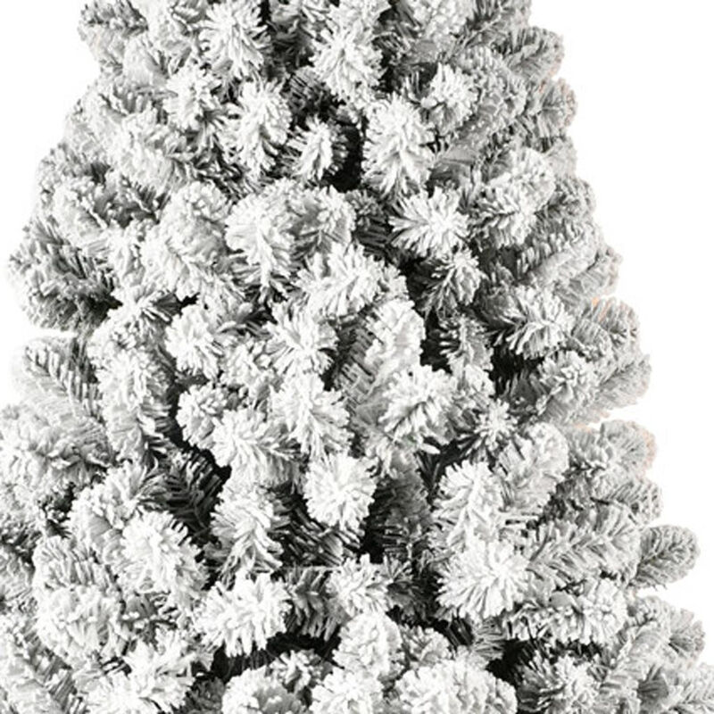HomeRoots 6' Pre Lit Full Flocked Spruce Christmas Tree image number 2