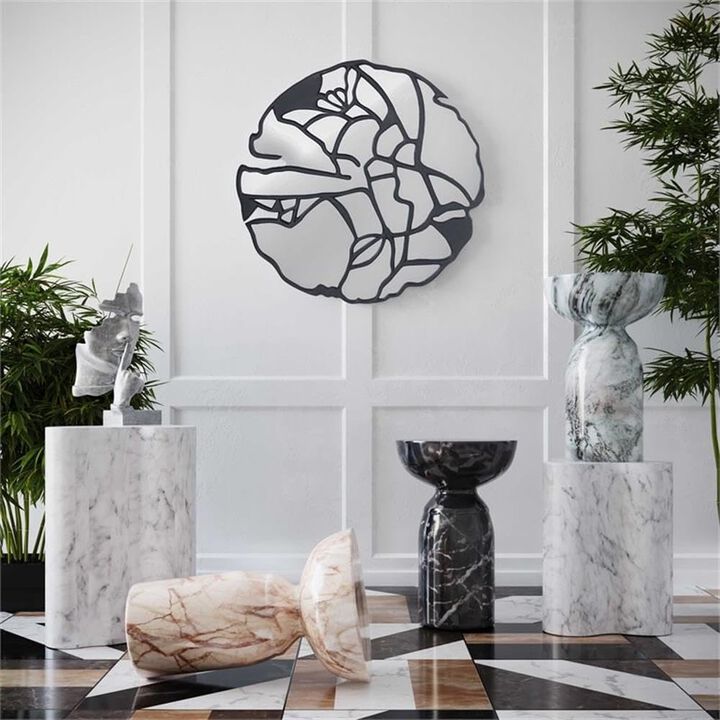 Tov Furniture Rue Faux Marble Concrete Indoor/Outdoor Side Table (Black)